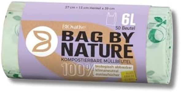 Bolsas compostables para residuos orgánicos 6L con y sin asa - 200 bolsas - Fabricadas en Alemania, 100% compostables y biodegradables - también en 10L, 20L, 30L