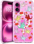 Coolwee Magnetic for iPhone 16 Case Cute, Compatible with MagSafe, for Women Girls, 6.6FT Military Grade Protective Cover for iPhone 16 Phone Case Clear Dinosaur Dragon