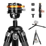 TARION Carbon Fiber Tripod for Camera: Compact Travel Tripod with Ball Head Unique Quickset System + Bowl Tripod, 61in/155cm Professional Lightweight Camera Tripod Center Column 5-Section Legs QOBRA