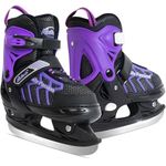 Nattork Adjustable Youth Ice Skate for Girls Boys, Soft Padding and Reinforced Ankle Support Purple Ice Hockey Skates