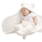 MyNewborn by 10 Club 3-in-1 Hooded Baby Blanket Wrapper | All Season Soft Swaddle | Swaddle for New Born Baby | Baby Blankets Newborn 0-2years | Travel-Friendly Baby Wrapper