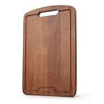 Wooden Cutting Board 14 x 10 inch, Chopping Board Butcher Block for Turkey, Meat, Vegetables, BBQ, Cheese Charcuterie Board with Hanging Hole and Juice Groove