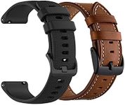 YEEJOK 22mm Watch Bands Compatible for Fossil Gen 6/5E 44mm Silicone+Leather, Replacement Sport Strap+Leather Strap for Fossil Gen5 Men's Carlyle Garrett/Women's Julianna Smart Watch