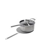 Heritage Steel x Eater 4 Quart Saucepan with Lid | Made in USA | 5-Ply Fully Clad Stainless Steel Pan | Stay Cool Handle Design | Induction Capable & Non-Toxic Cookware