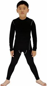 LANBAOSI Long Sleeve Compression Shirts and Pant 2 Pcs Set 5 Black