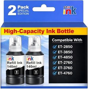 Replacement for 502 Black Ink Refill Bottles High Capacity Replacement for 502 Ink Refill Bottles Black for EcoTank ET-2850 ET-2760 Ink ET-3760 ET-4760 ET-3850 ET-4850 Replacement for 502 Printer Ink