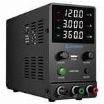 Jesverty DC Power Supply Variable, 0-120V 0-3A Adjustable Switching DC Regulated Bench Power Supply with Encoder Knob, Output On/Off Switch, 4-Digit LED Display, 5V/2A USB Charging Port - SPS-12003H