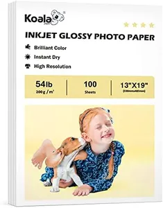 Koala Glossy Inkjet Photo Paper Thick 13X19 Inches 100 Sheets 54lb Picture Paper for Inkjet Printer Use DYE INK 200gsm