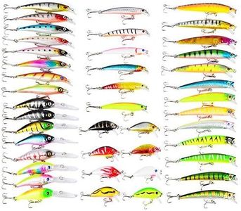 Isafish Minnow Fishing Lure Set Crankbait Tackle Pack of 43pcs Assorted Bass Fishing Lures Kit, 43PCS
