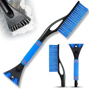 Tuofang Rascador Hielo Coche con Escoba, 2 En 1 Rascador de Hielo para Coche, Cepillo de Nieve Extraíble con Mango de Espuma Ergonómico, para Coche, SUV, Camión, Parabrisas (Azul)