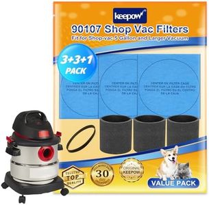 KEEPOW VF2002 Reusable Dry Vac Filters for Most Shop Vac MACS-200D SS11-450, Vacmaster Vacuum Cleaners, Part# 9010700, 9013700 (3+3 Pack)