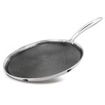 Milton Pro Cook Triply Hexa Tech Induction and Gas Friendly Cooking Tawa I Dosa Tawa Non Stick Cookware, 3 Year Warranty, 24 cm, Silver