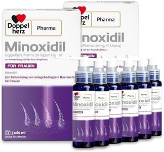 Minoxidil DoppelherzPharma 20mg/ml (2%) Lösung zur Anwendung auf der Haut (Kopfhaut) – Arzneimittel zur Behandlung von anlagebedingtem Haarausfall bei Frauen (2x3x 60ml)