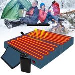 Tepoal Extra Wide Heated Stadium Seats for Bleachers with 10000mAh Battery Pack, Portable Heated seat Cushion with 3 Level Heat Setting, Foldable Heated Seat Warmer Pad for Outdoor Sports Games