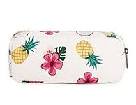 TOPERIN Cute Pineapple Student Pen Pencil Case Coin Purse Pouch Cosmetic Makeup Bag (Beige)
