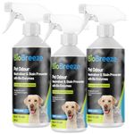 BioBreeze Pet Stain And Odour Neutriliser Stain Preventer Spray With Bio Enzymes Urine Carpet Cleaner Dogs & Cats Fresh Linen 500ml (Pack of 3)