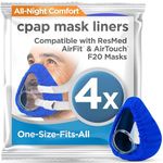 resplabs CPAP Mask Liners - Compatible with ResMed AirFit and AirTouch F20 Full Face Masks - Reusable, Washable Comfort Covers - 4 Pack (Universal Fit)