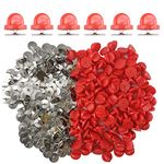 Ruidee 200 Pieces/100 Set Rubber Pin Backs with Tie Tacks Blank Pins, PVC Rubber Pin Back for Uniform Badges Backing Holder Clasp Lapel Pin (Red)