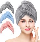 3 Pack Microfiber Hair Towel Wrap B