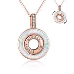 WINNICACA Gifts for Sister from Sisters/Brother 925 Sterling Silver Sister Necklaces from Sisters Brother to Sister Birthday, Heart Infinity Jewelry for Sister from Sisters, Opal, Sterling Silver,