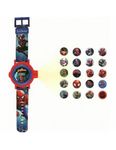 LEXIBOOK DMW050SP Adjustable Projection Watch Digital Screen, 20 Images of Spider-Man and his Friends, for Children/Boys-Red and Blue