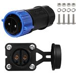 GaiRen Trolling Motor Plug Receptacle Set, Marine Boat Power Waterproof Connector Trolling Boat Plug for Trolling Motors Down Rigger Fishing Reel 12/24/36/48 Volt Blue