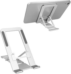 kwmobile Support de Tablette pour Portable Monitor/Tablet - Support de Tablette en Aluminium Réglable - pour Téléphone Portable Compact - argenté