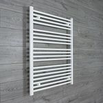 companyblue 800mm wide x 1000mm high Heated Towel Rail Straight Flat White Bathroom Warmer Radiator Rack Central Heating