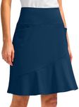 G Gradual Skorts Skirts for Women with 5 Pockets 20" Knee Length Golf Skirt Modest Long Tennis Athletic Skirts for Women, Blue, 3X-Large