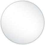 TRUU Design Norberg Series Round Mirror, 21-Inch Diameter, White Plastic Frame, Wall Mounted Mirror, Versatile Decorative Mirror for Living Room, Bedroom, Bathroom,Entryway and Vanity