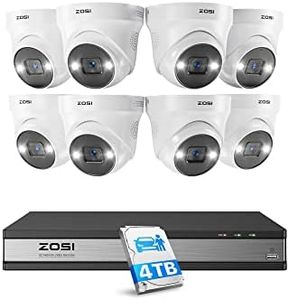 ZOSI 5MP Kit videosorveglianza PoE, 16CH 4K NVR con 4TB HDD, 8x 5MP Telecamera PoE, AI Rilevamento di Persone e Veicoli, Audio Bidirezionale, Visione Notturna a Colori, C225