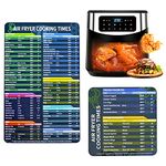 WishLotus Air Fryer Magnetic Cheat Sheet Set, 2 Pack Air fryer cooking schedule Air Fryer Accessories Quick Reference Guide for Cooking and Frying, Soft Magnetic Recipes