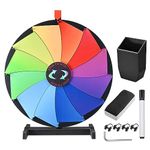 WinSpin Editable Color Prize Wheel Dry Erase Fortune Spinning Game Carnival with Tabletop Stand 12 Slots