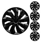 YOLOCKEY 16" Black Wheel Rim Cover Hubcaps Replacement R16 Hub Caps Snap On Universal Wheel Rim Cover ABS Exterior Accessories for Car Trunk SUV Set of 4