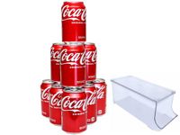 Murai - Soda Can Organizer - Canned Food Holder for Freezer - Clear Plastic Fridge Dispenser Bins - Beverage Container Storage for Pantry, Refrigerator, Cabinet, Rack, Cupboard - Holds 9 12oz Cans