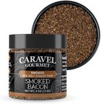 Smoked Bacon Salt - Bacon Seasoning Great for Cooking or as a Finishing Salt - Alderwood Smoked Fine Sea Salt - 4 oz. Stackable Jar - Caravel Gourmet