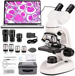 Compound Binocular Microscope, WF10x and WF25x Eyepieces,40X-2000X Magnification, LED Illumination Two-Layer Mechanical Stage microscopes for Adults