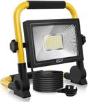 CLV 35W LED Work Light 3000LM, Job Site Lights, Plug in Folding Flood Light, Portable Stand Work Lights Floodlight for Car Repairing Home Workshop Garage, 6500K Cold White 3.5M Wire with Plug
