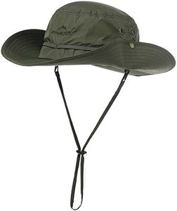 Comhats UPF 50 Sun Hats Wide Brim Summer Safari Hat Fishing Hiking Boonie Hats for Men Waterproof Army Green Small Medium