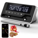 TempGrill Smart Wireless Meat Thermometer with 5mm Ultra-Thin Probe, Bluetooth Meat Thermometer with Large LCD Display for BBQ Grill, Oven, Smoker, Air Fryer (Single Probe)