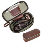 Contacts Full Grain Leather Small Pipe Tobacco Pouch Travel Smoking Pipe Organizer Portable Accessories Lighter Holder Tobacco Pipes Case for 2 Pipes