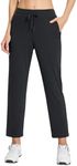 BALEAF Women's Golf Pants 27" Stretch High Waisted Sweatpants for Work Athletic Travel Black M