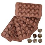 SWINGTEK 6 PCS Silicone Chocolate Mould Different Shapes Melts Moulds Silicone Baking Mold Non-Stick Moulds Gift for Making Candy