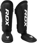 RDX Shin Guards Kickboxing Muay Thai, SATRA SMMAF Approved, Premium Maya Hide Leather, Leg Instep Protection Pads, MMA Martial Arts Kicking Sparring Training Gear,BJJ Karate Boxing Taekwondo, Black