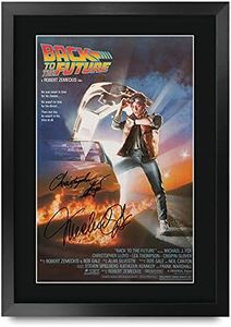 HWC Trading A3 FR Back to the Future Movie Poster Cast Signed Gift FRAMED A3 Printed Autograph Christopher Lloyd Michael J Fox Gifts Print Photo Picture Display