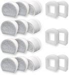 TOGGATH 18 Pack Pet Fountain Replacement Carbon Filters Compatible with PetSafe Drinkwell Pet Water Fountain, Automatic Water Dispenser Filter for Dog Cat with Replacement Foam Filters(12+6 Pack)