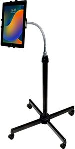 CTA Digital Height-Adjustable Gooseneck Floor Stand for 9.7–10.5 inch Tablets – iPad Air 1–2 / iPad 2–4 / Galaxy Tab S (PAD-UAFS)