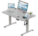 Flamaker Standing Desk 100cm,Height Adjustable Desk with Hook and 2 Memory Setting, Anti-Collision Sit Stand Desk,Adjustable Desk Stand Up Desk for Home Office,Grey