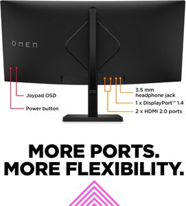HP OMEN 34c Curved Gaming Monitor – 34'' WQHD, 165Hz, FreeSync, HDMI