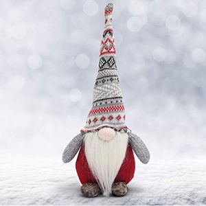 Gnome Noel - Lutin de Noel Peluche 35 cm Fabrication Artisanale pour Décoration de Noel et Décoration de Table - Lutins de Noel Suédois Poupée Elfe de Noel pour Cheminée, Déco, Cadeaux, Enfants